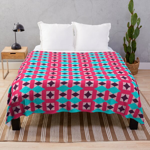 Item preview, Beautiful Chevron Star Herringbone Geometric Abstract Pattern Blue Pink designed and sold by RoyalStarsPatts.