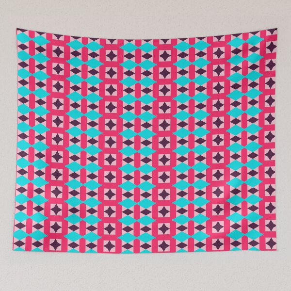 Item preview, Beautiful Chevron Star Herringbone Geometric Abstract Pattern Blue Pink designed and sold by RoyalStarsPatts.