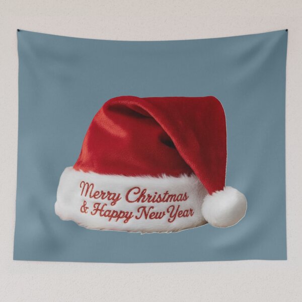 Item preview, Merry Christmas & Happy New Year Santa Hat Illustration designed and sold by DroolWorthyUS.