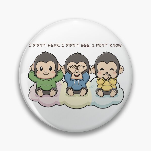 Item preview, Three Wise Monkeys: Hear No Evil, See No Evil, Speak No Evil - Cute Cartoon designed and sold by holywarter.