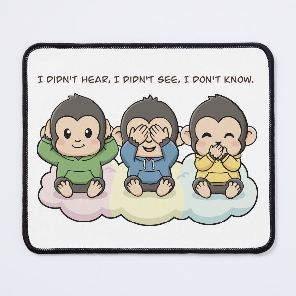 Item preview, Three Wise Monkeys: Hear No Evil, See No Evil, Speak No Evil - Cute Cartoon designed and sold by holywarter.