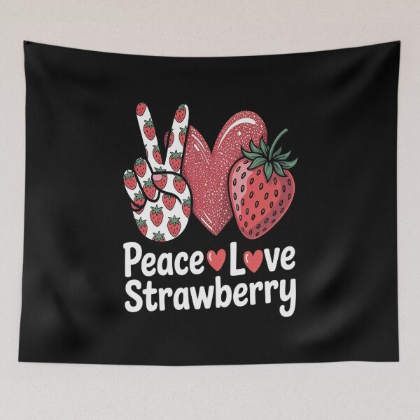 Item preview, Peace Love Strawberry It's A Berry Good Time Fruits Heart designed and sold by KonopikaaArt.