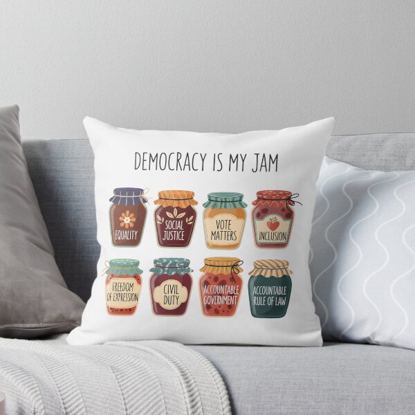 Item preview, Democracy Is My Jam Shirt, Pro Democracy Graphic Tee with Equality Voting Rights and Civil Justice Jars, Political Statement designed and sold by THREE LITTLE BEANS.