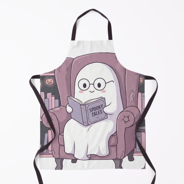 Item preview, Cozy Ghost Reading a Book - Spooky Cute designed and sold by WojcikDesigners.