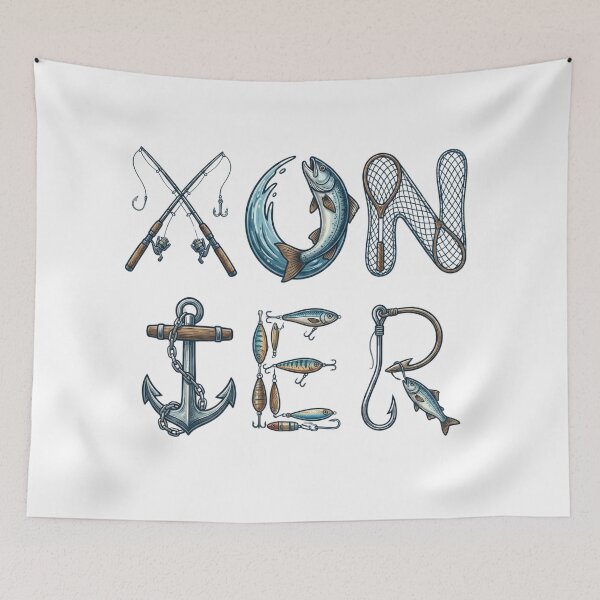 Item preview, HUNTER Fishing Gear Illustrated Typography Word Art designed and sold by EverBranz-stor.
