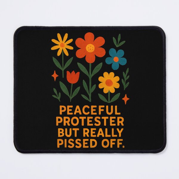 Item preview, Feminist Protest March Shirt, Peaceful But Pissed Off Floral Tee For Her, Activist Gift, Anti-Trump Shirt, Empowerment designed and sold by THREE LITTLE BEANS.