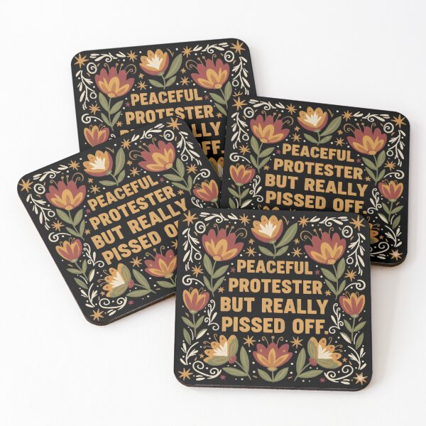 Item preview, Feminist Protest March Shirt, Peaceful But Pissed Off Floral Tee For Her, Activist Gift, Anti-Trump Shirt, Empowerment  designed and sold by THREE LITTLE BEANS.