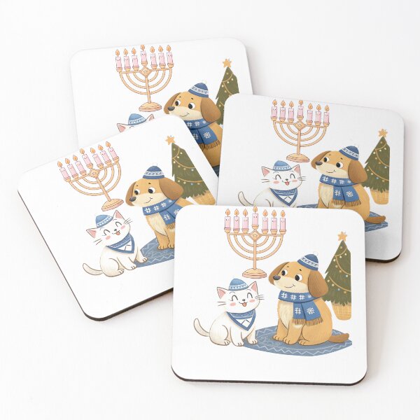Item preview, Cute Hanukkah Dog and Cat – Adorable Jewish Holiday Festival of Lights Design designed and sold by A1MarketDesigne.