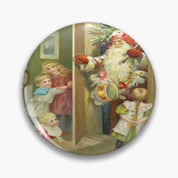 Item preview, Santa at the Door with Toys by Jenny Nyström (c. 1890)// Public Domain designed and sold by Vernissage-dart.