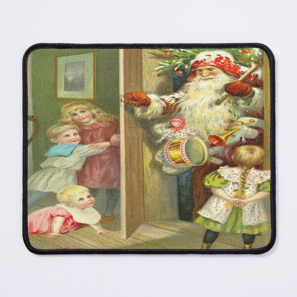 Item preview, Santa at the Door with Toys by Jenny Nyström (c. 1890)// Public Domain designed and sold by Vernissage-dart.