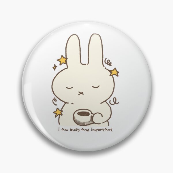 Item preview, Miffy with a Coffee Cup “I am busy and important” Fan-art Sticker designed and sold by Planet Karu.