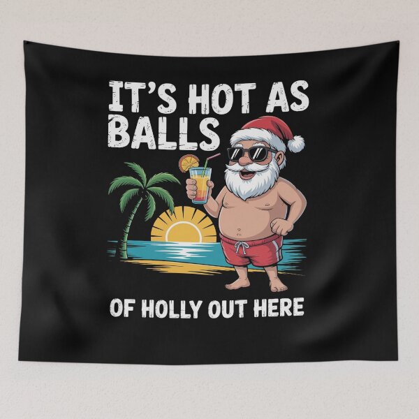Item preview, Santa Beach Hot As Balls Of Holly Christmas In July designed and sold by RayhendersonArt.