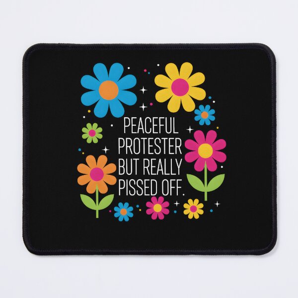Item preview, Feminist Protest March Shirt, Peaceful But Pissed Off Floral Tee For Her, Activist Gift, Anti-Trump Shirt, Empowerment designed and sold by THREE LITTLE BEANS.