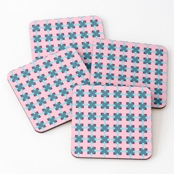 Item preview, Cute  Pink Argyle Cross Herringbone Geometric Abstract Pattern Blue  designed and sold by RoyalStarsPatts.
