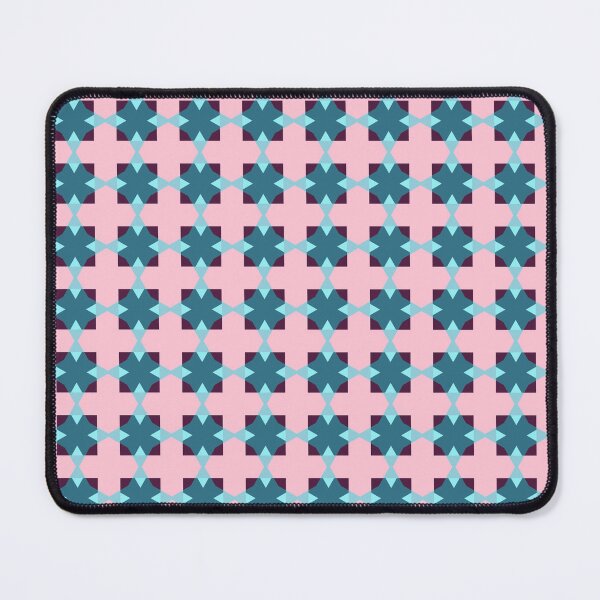 Item preview, Cute  Pink Argyle Cross Herringbone Geometric Abstract Pattern Blue  designed and sold by RoyalStarsPatts.