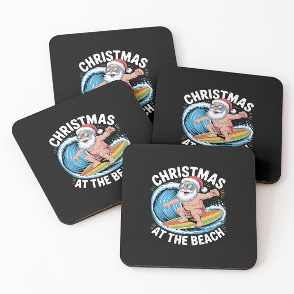 Item preview, Santa Surfing Christmas In July Summer Christmas designed and sold by RayhendersonArt.