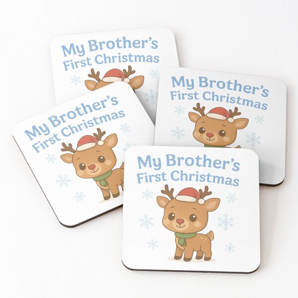 Item preview, My Brother’s First Christmas Cute Reindeer Baby Illustration designed and sold by StudioWhitworth.