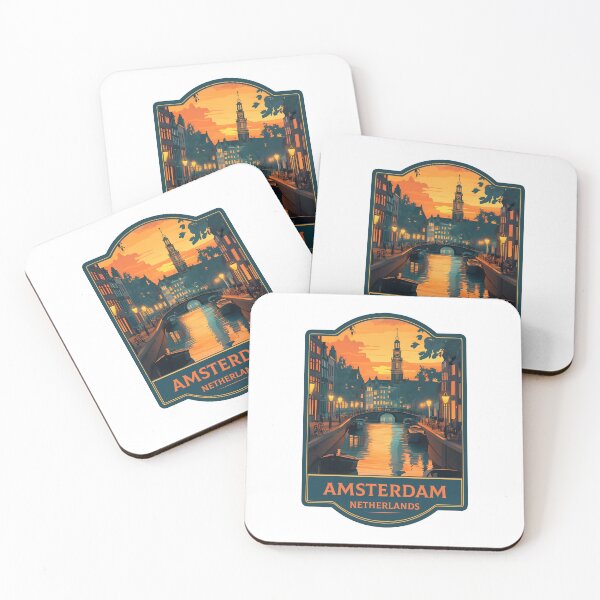 Item preview, Amsterdam Netherlands – Canal Houses, Bicycles & City Sticker designed and sold by Suzy Perez Art.