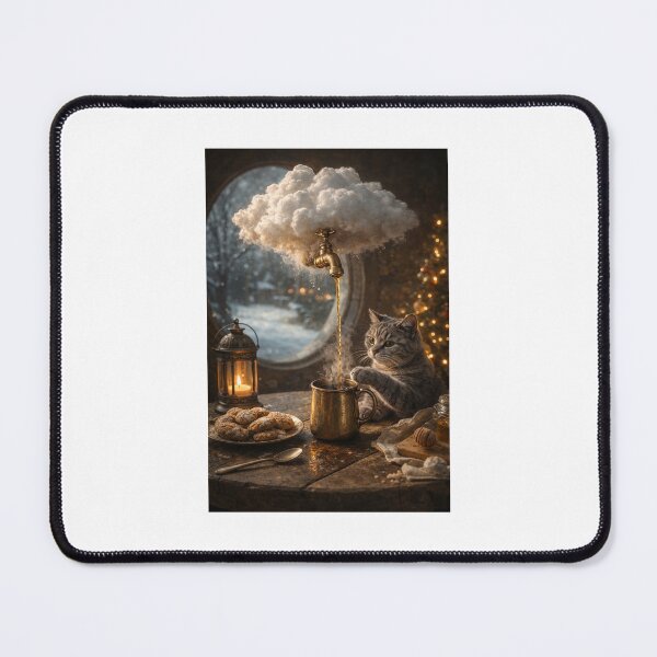 Item preview, Cloud Brew – Cozy Cat Fantasy Art designed and sold by LovelyCatGalaxy.