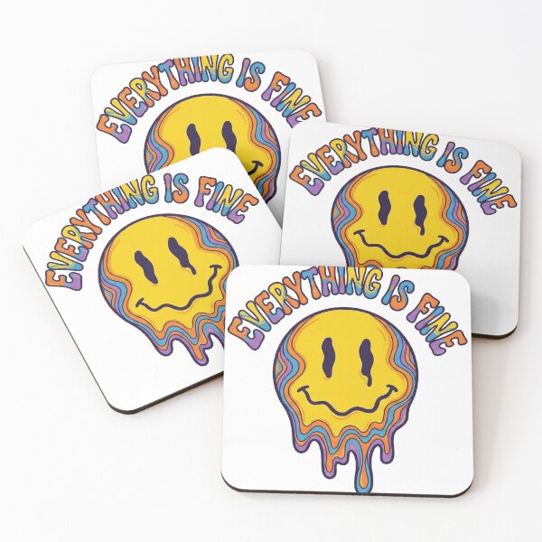Item preview, Everything Is Fine - Melting Smiley Face designed and sold by WojcikDesigners.
