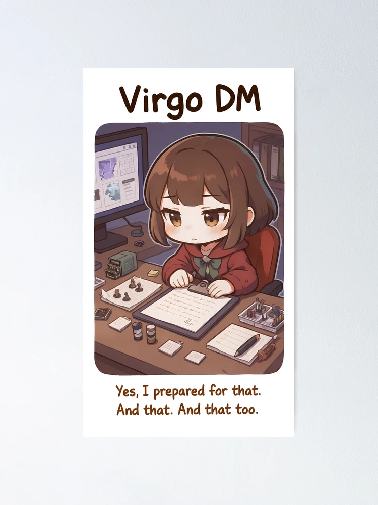 Thumbnail 1 of 3, Poster, Virgo DM – Precise Dungeon Master Sticker designed and sold by RpgTools.