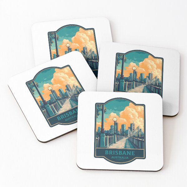 Item preview, Brisbane Australia – City Skyline, River & Modern Urban Illustration Sticker designed and sold by Suzy Perez Art.