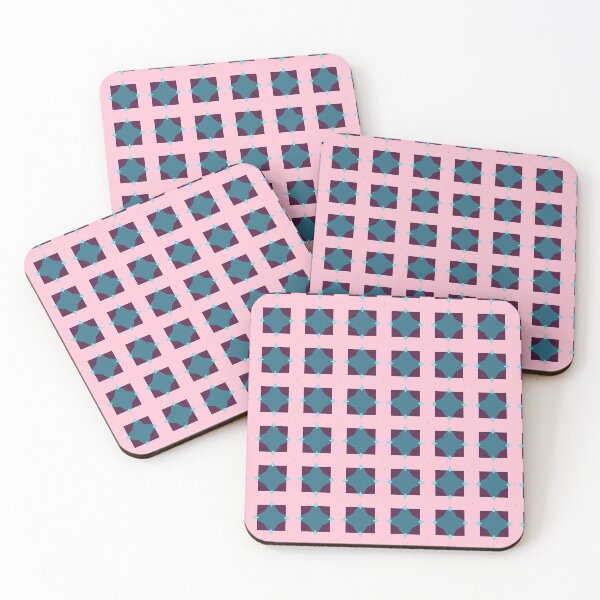 Item preview, Cute Pink Cross Tangerine Crosshatch  Blue Herringbone Geometric Abstract Pattern designed and sold by RoyalStarsPatts.