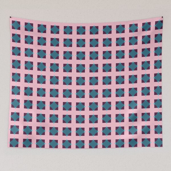 Item preview, Cute Pink Cross Tangerine Crosshatch  Blue Herringbone Geometric Abstract Pattern designed and sold by RoyalStarsPatts.