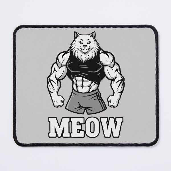 Item preview, Strong Cat Bodybuilder Design Meow designed and sold by WAMTEES.
