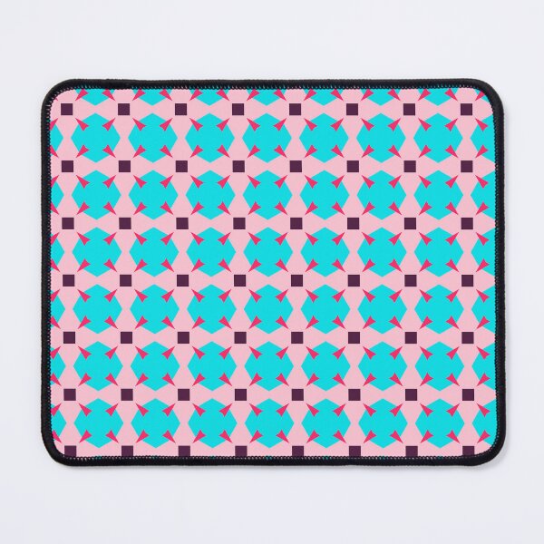 Item preview, Stunning Pink Cross Tangerine Striped Blue Herringbone Geometric Abstract Pattern designed and sold by RoyalStarsPatts.