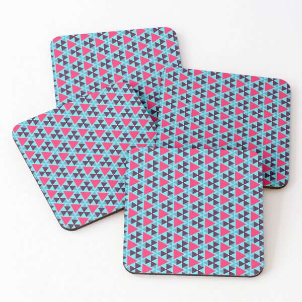 Item preview, Cute Triangle Fishbone Subway Herringbone  Geometric Abstract Pattern Blue Pink designed and sold by RoyalStarsPatts.
