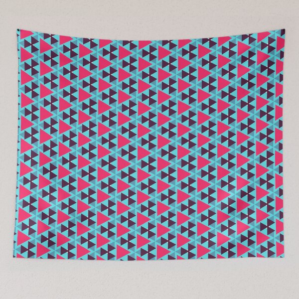 Item preview, Cute Triangle Fishbone Subway Herringbone  Geometric Abstract Pattern Blue Pink designed and sold by RoyalStarsPatts.