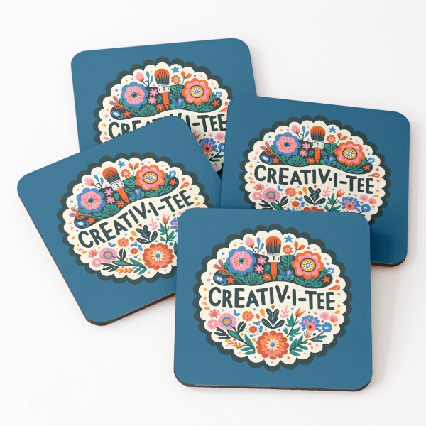 Item preview, CREATIVI-TEE vibrant scalloped emblem – Scandinavian Folk Art by heidiannemorris © designed and sold by FOLK ART FUSION by heidiannemorris.
