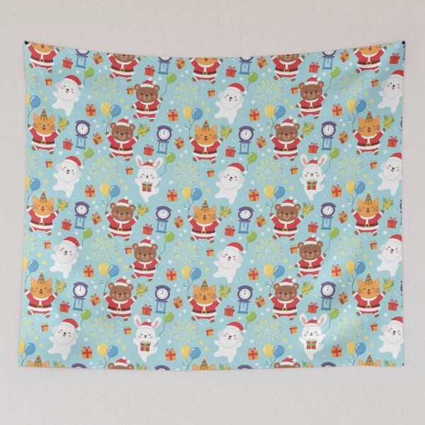 Item preview, Santa Seamless new year Pattern designed and sold by Meemaart.