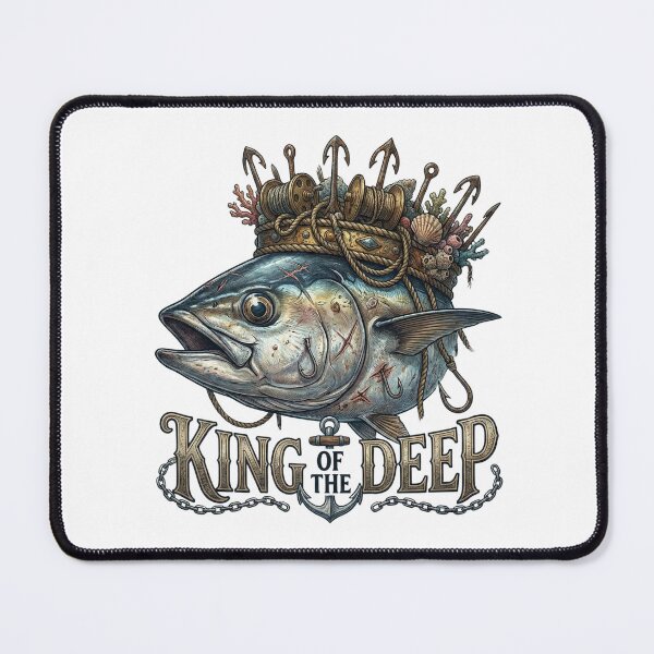 Item preview, Vintage King of the Deep Tuna Fishing Illustration designed and sold by EverBranz-stor.