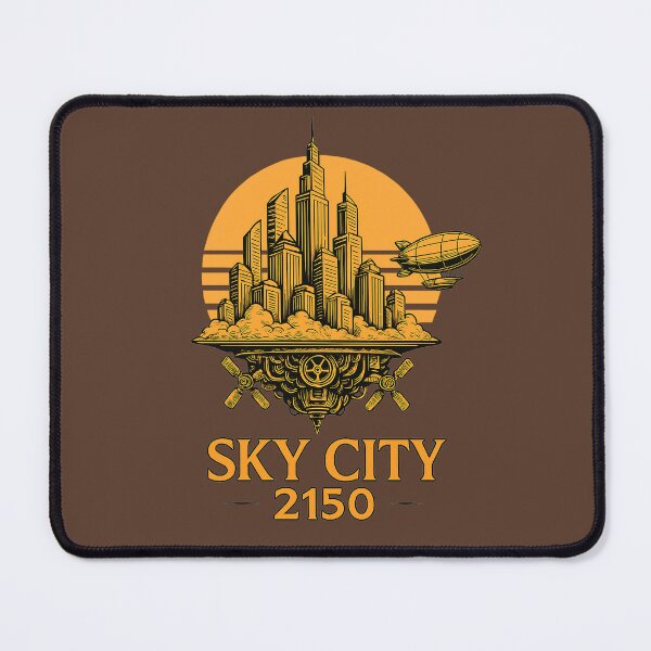 Item preview, Sky City 2150 – Floating Steampunk Metropolis at Sunset designed and sold by JaylenBlack34.