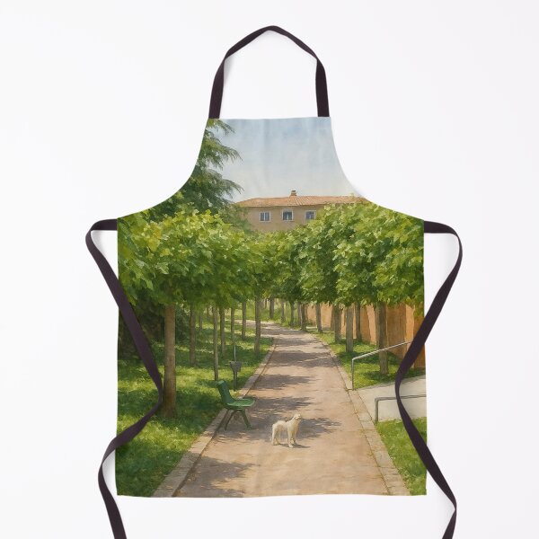 Item preview, Tree-lined promenade in Utrillas – Realistic watercolor designed and sold by Miradas del Mundo.