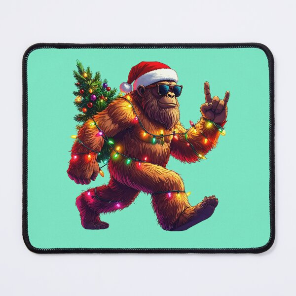 Item preview, Christmas Lit Sasquatch with Santa Hat designed and sold by bonnieleigh6902.