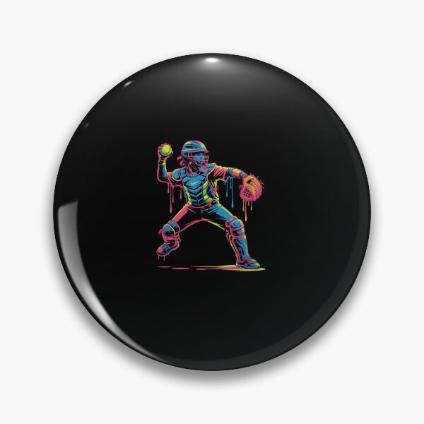 Item preview, Softball Catcher Colorful Drip designed and sold by RayhendersonArt.