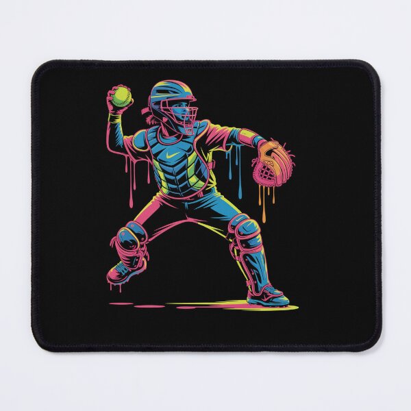Item preview, Softball Catcher Colorful Drip designed and sold by RayhendersonArt.