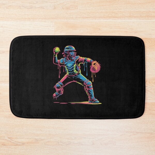 Item preview, Softball Catcher Colorful Drip designed and sold by RayhendersonArt.