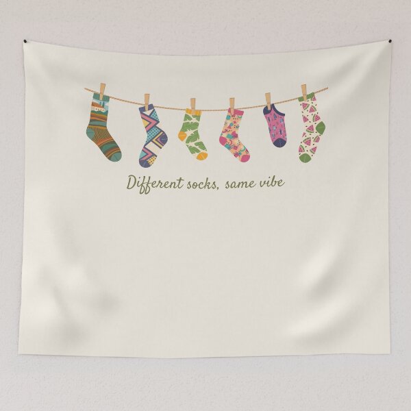 Item preview, Different Socks, Same Vibe – Cute Mismatched Socks Illustration designed and sold by RokaWorld.