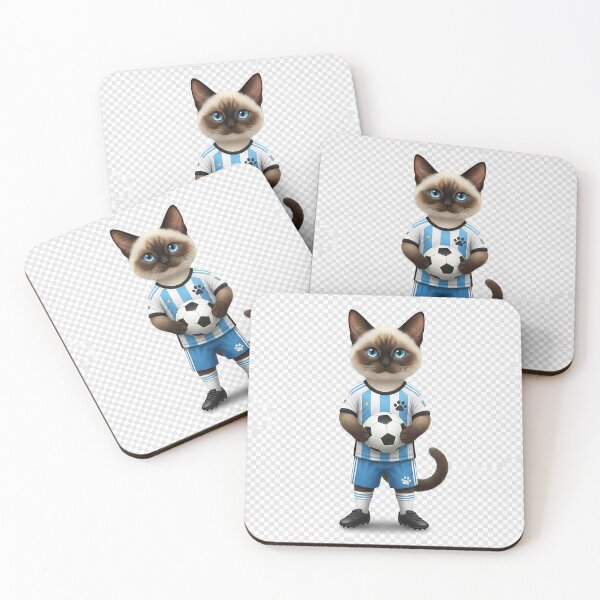 Item preview, Argentinian Pride: Siamese Cat as a Football Player in the Albicelestes Jersey. Cute Cartoon Design for Soccer/Football and Cat Fans. designed and sold by Studiocolors.