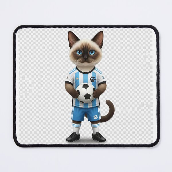 Item preview, Argentinian Pride: Siamese Cat as a Football Player in the Albicelestes Jersey. Cute Cartoon Design for Soccer/Football and Cat Fans. designed and sold by Studiocolors.