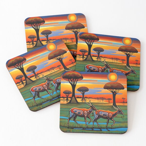 Item preview, Antelopes crossing the Savannah designed and sold by George Hutton Hunter.