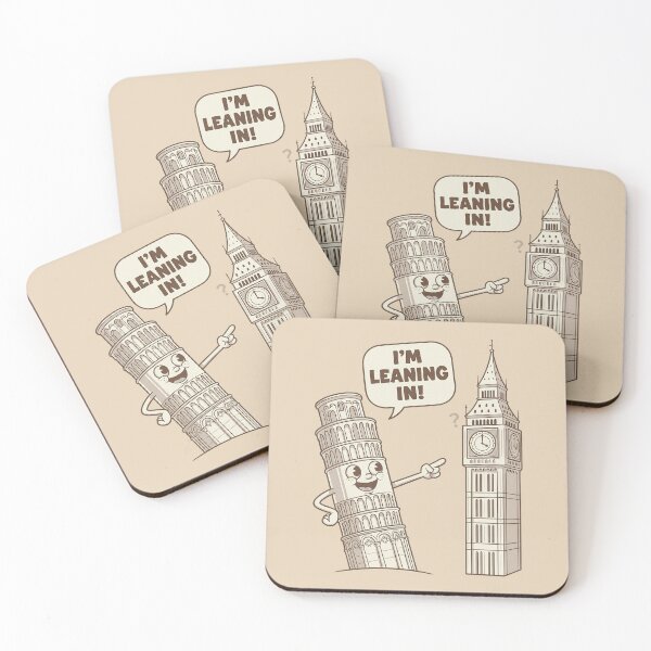 Item preview, Funny Leaning Tower of Pisa vs Big Ben - Leaning In Pun designed and sold by zzz888.