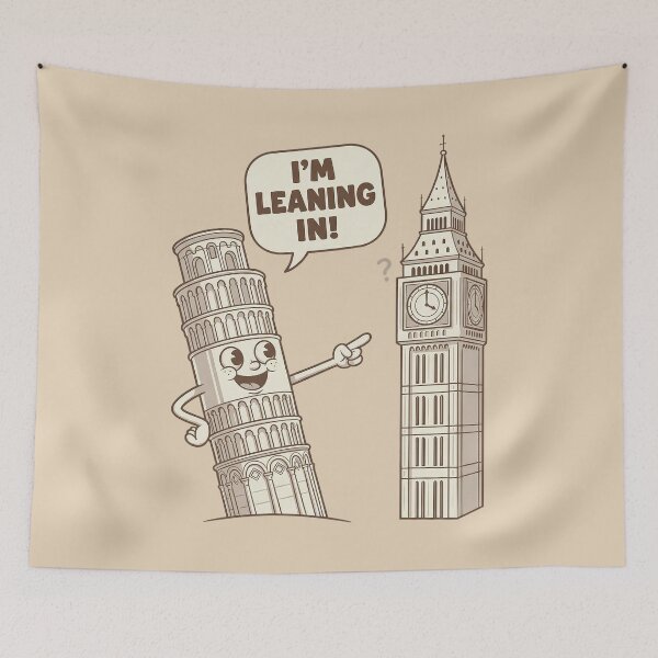 Item preview, Funny Leaning Tower of Pisa vs Big Ben - Leaning In Pun designed and sold by zzz888.