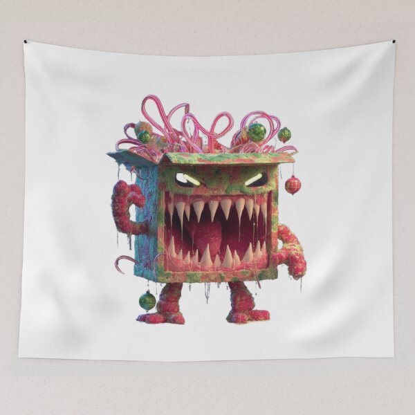 Item preview, Christmas Gift Box Monster Horror Art designed and sold by AlexLineArt.