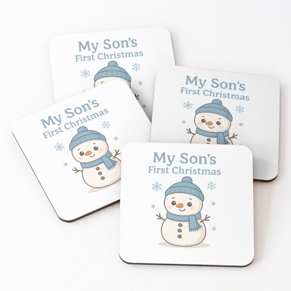 Item preview, My Son’s First Christmas Cute Snowman Illustration – Matching Set Available designed and sold by StudioWhitworth.