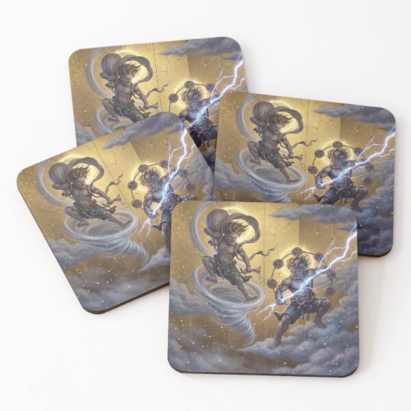 Item preview, Fujin & Raijin – Japanese Storm Gods | Thunder & Wind Deities Art designed and sold by Mori-no-Akari.